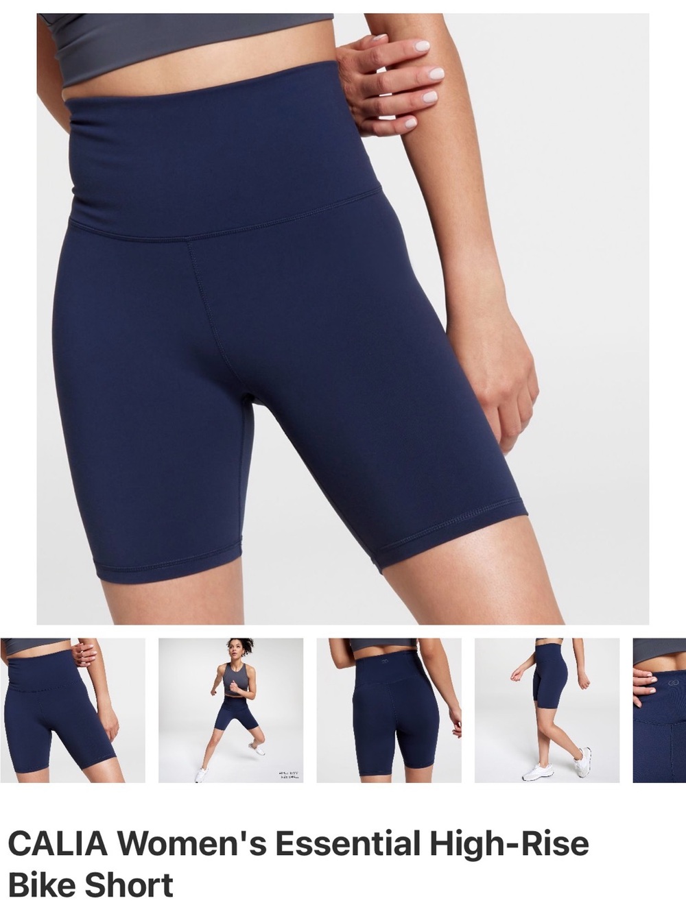 Calia High-Rise Bike Shorts in Navy